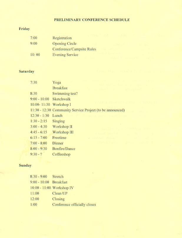 Schedule Front
