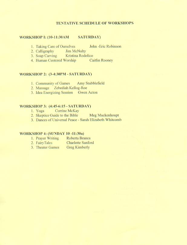 Schedule Back