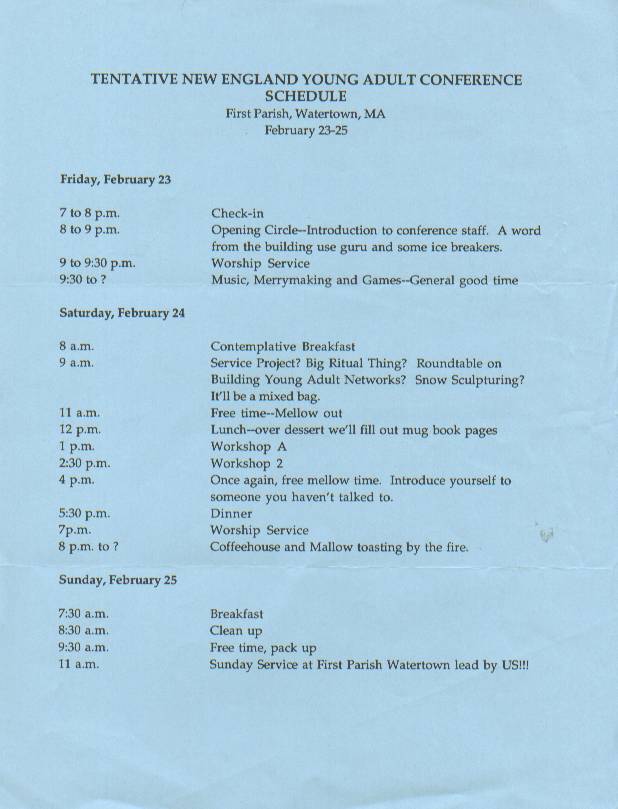 Schedule Front